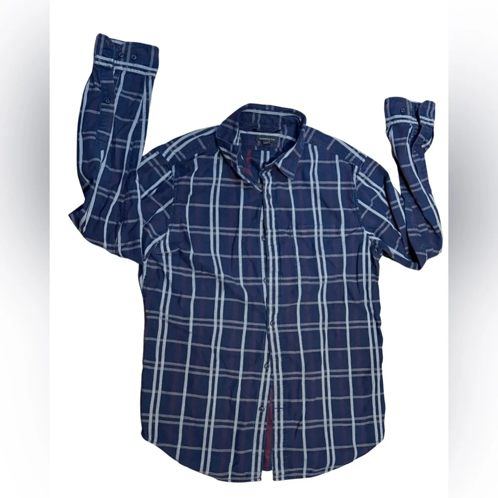 Banana Republic‎ Luxe Flannel Plaid Button Up Shirt Camden Fit Mens M